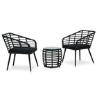 -Delige Bistroset Poly Rattan Zwart