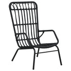 Tuinstoel poly rattan zwart 75x53.5x90 cm