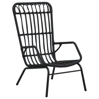 Tuinstoel Poly Rattan Zwart