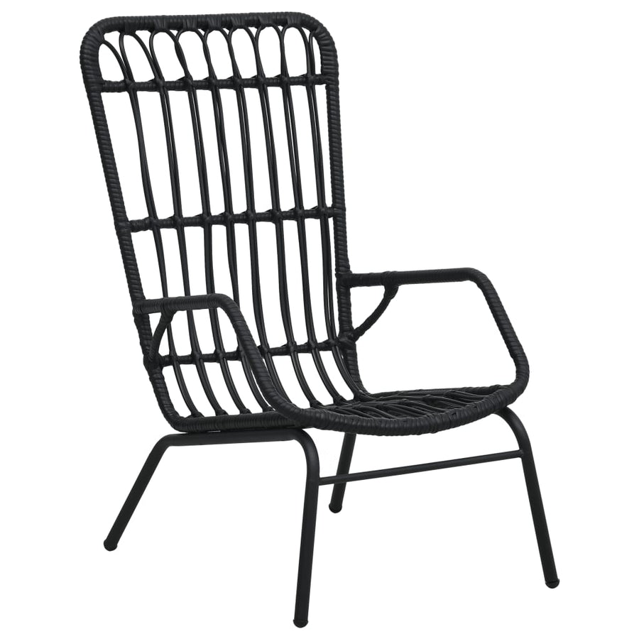 Tuinstoel Poly Rattan Zwart