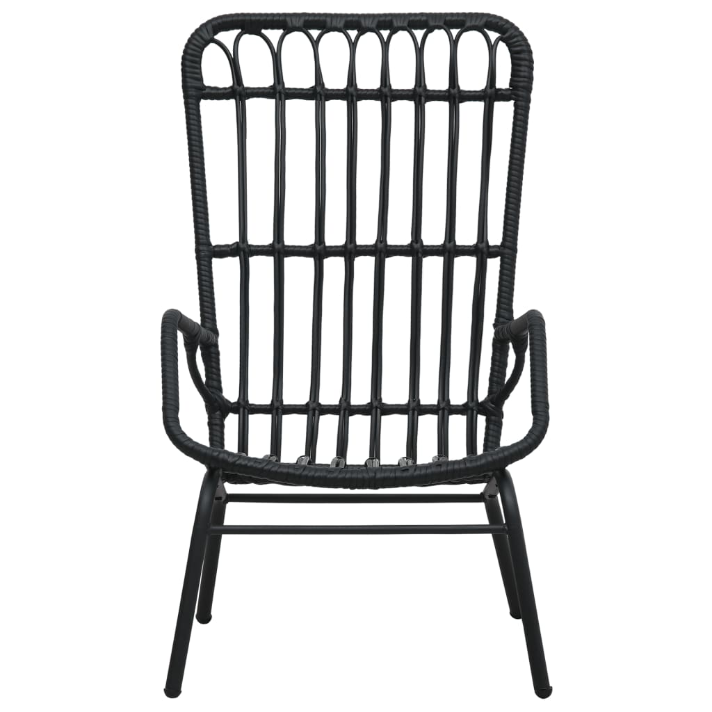 Tuinstoel Poly Rattan Zwart