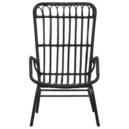 Tuinstoel Poly Rattan Zwart
