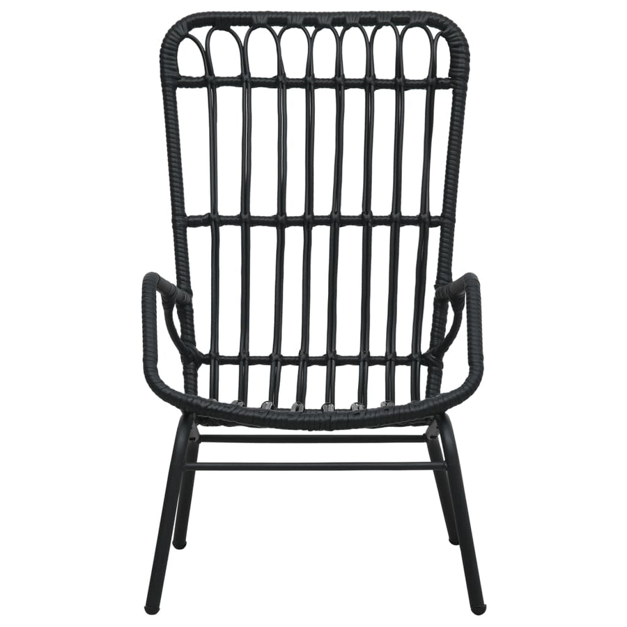 Tuinstoel Poly Rattan Zwart