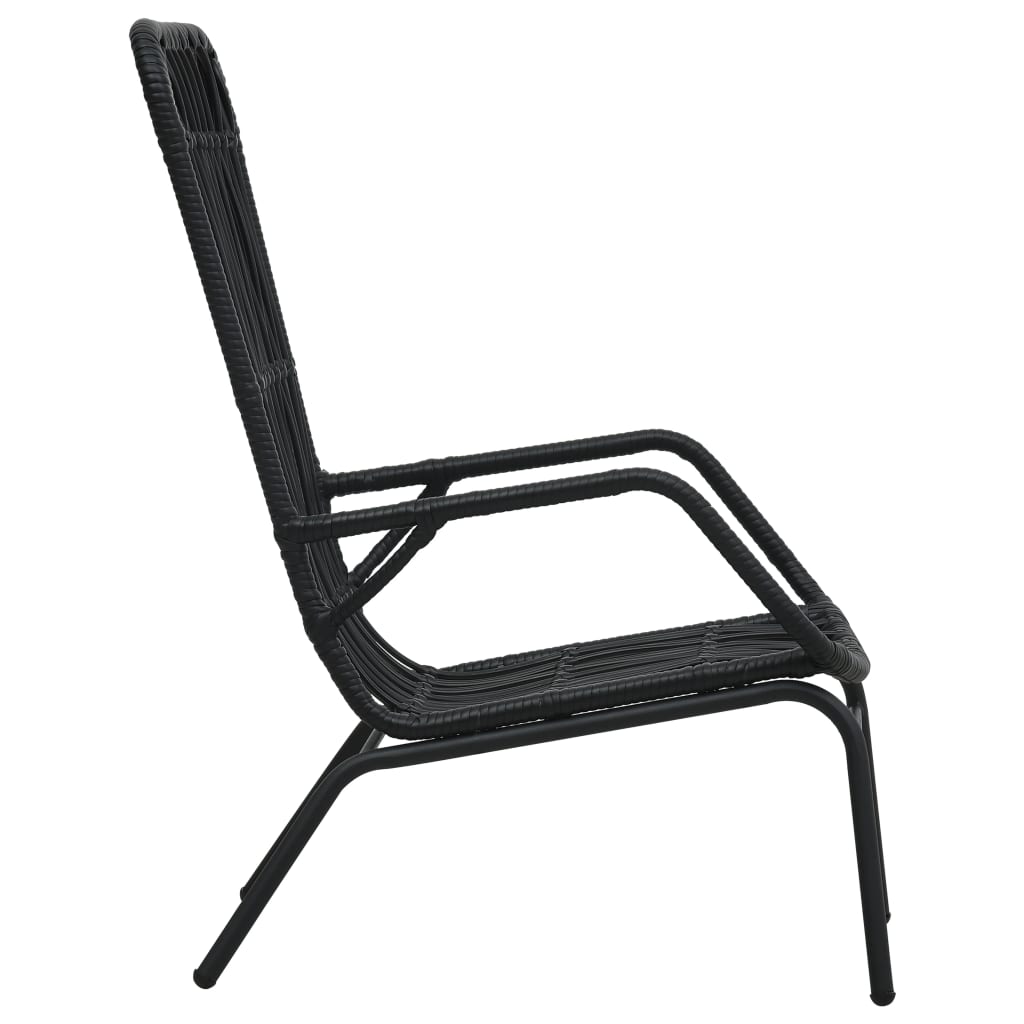 Tuinstoel Poly Rattan Zwart