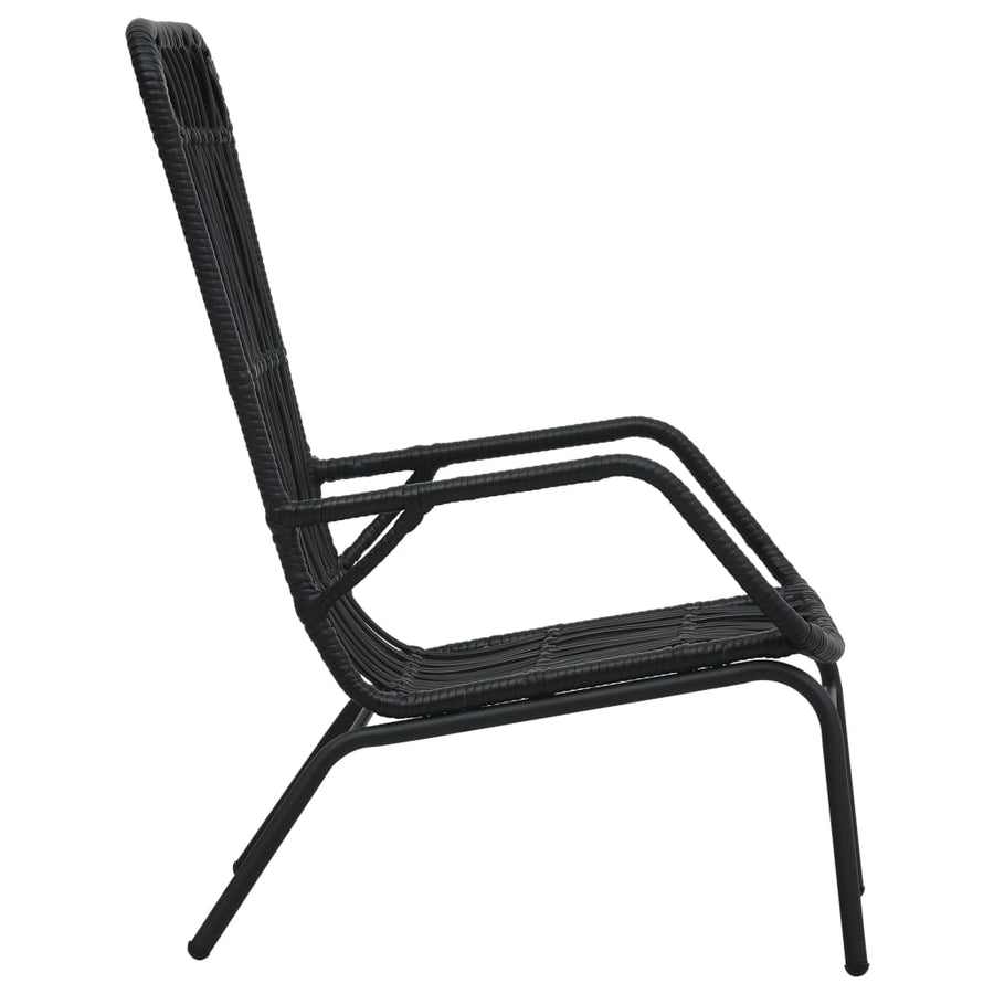 Tuinstoel Poly Rattan Zwart