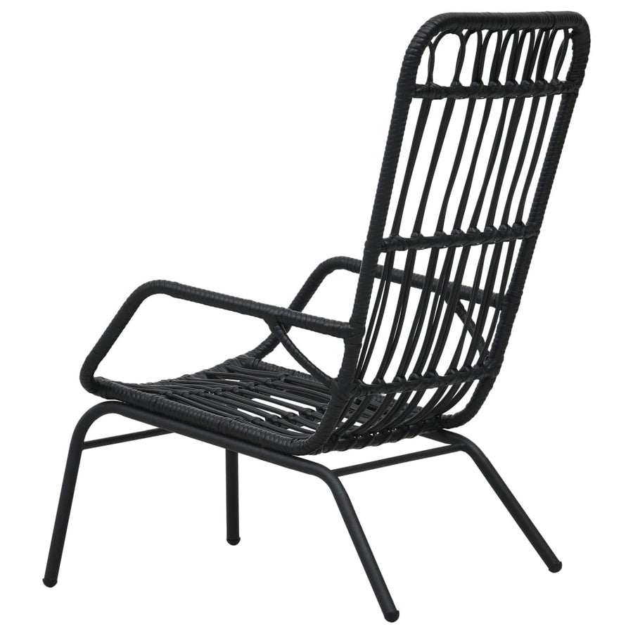 Tuinstoel Poly Rattan Zwart