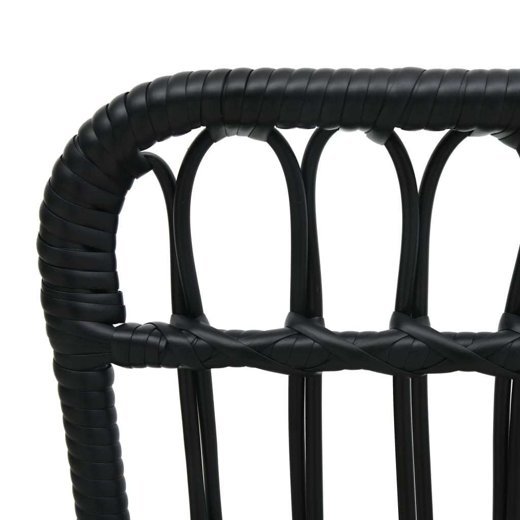Tuinstoel Poly Rattan Zwart
