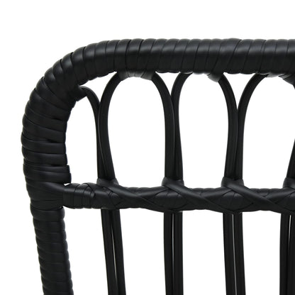 Tuinstoel Poly Rattan Zwart