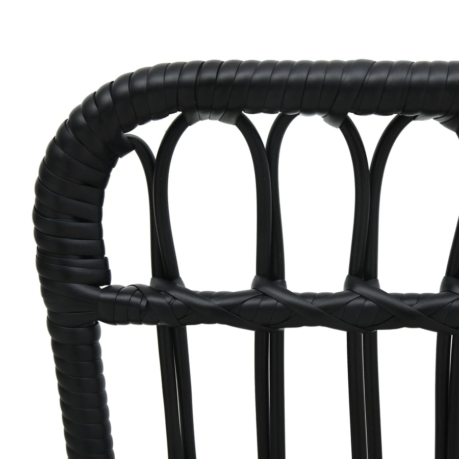 Tuinstoel Poly Rattan Zwart