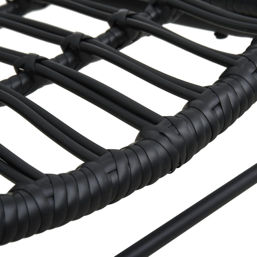 Tuinstoel Poly Rattan Zwart