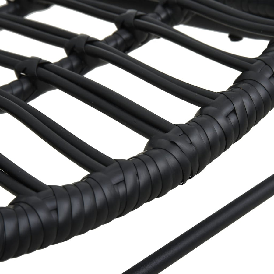 Tuinstoel Poly Rattan Zwart