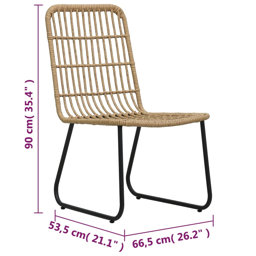 Tuinstoelen Stuks Poly Rattan Kleurig Eiken