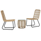 Bistroset 3-delig poly rattan eikenkleurig