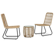 Bistroset 3-delig poly rattan eikenkleurig