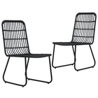 Tuinstoelen 2 st poly rattan zwart 66,5x53,5x90 cm