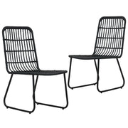 Tuinstoelen 2 st poly rattan zwart 66,5x53,5x90 cm