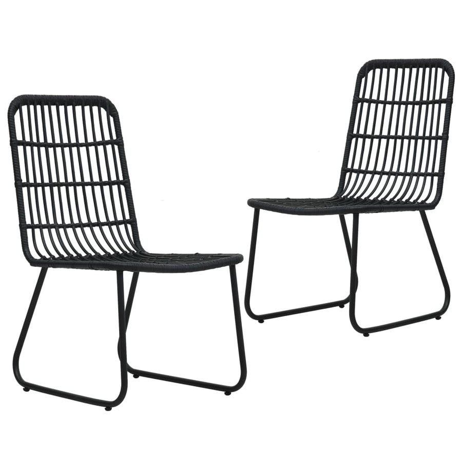 Tuinstoelen Poly Rattan Zwart