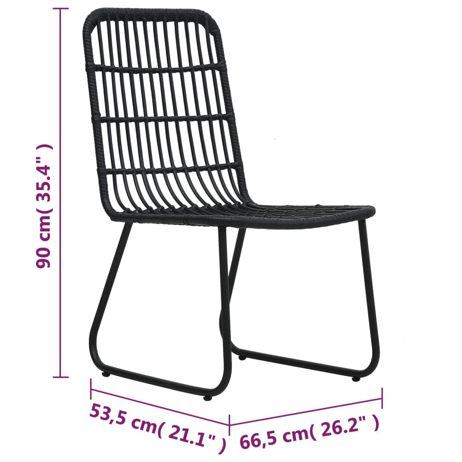 Tuinstoelen Poly Rattan Zwart