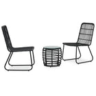 -Delige Bistroset Poly Rattan Zwart