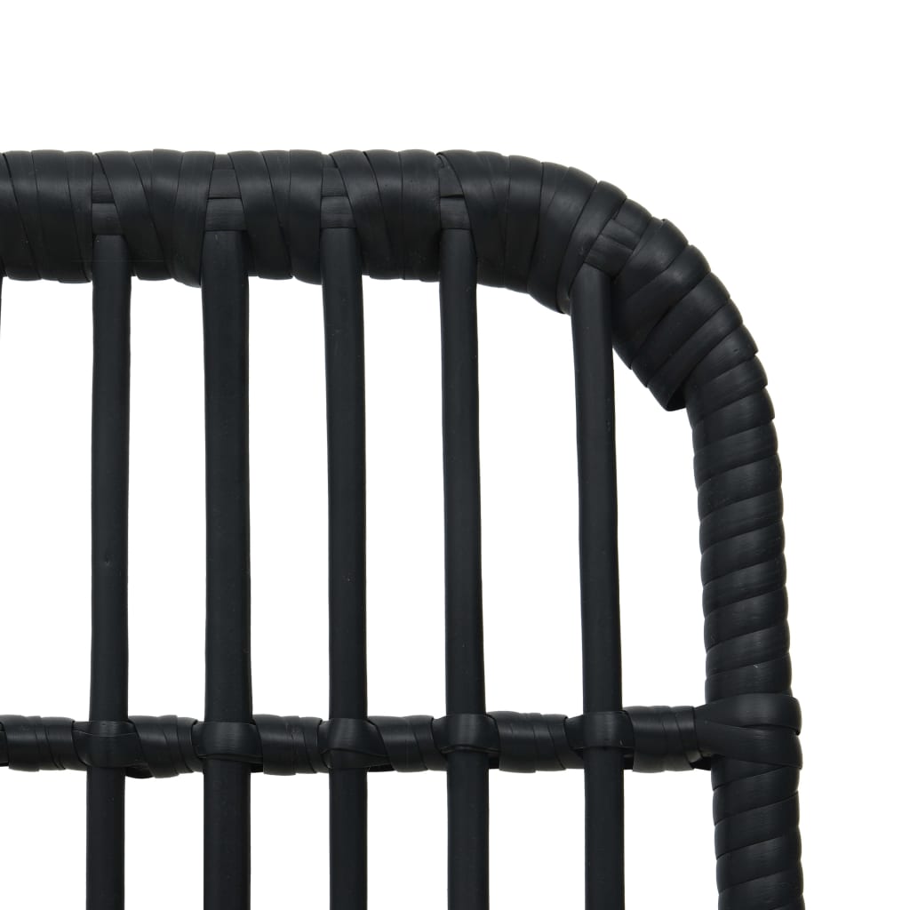 -Delige Bistroset Poly Rattan Zwart