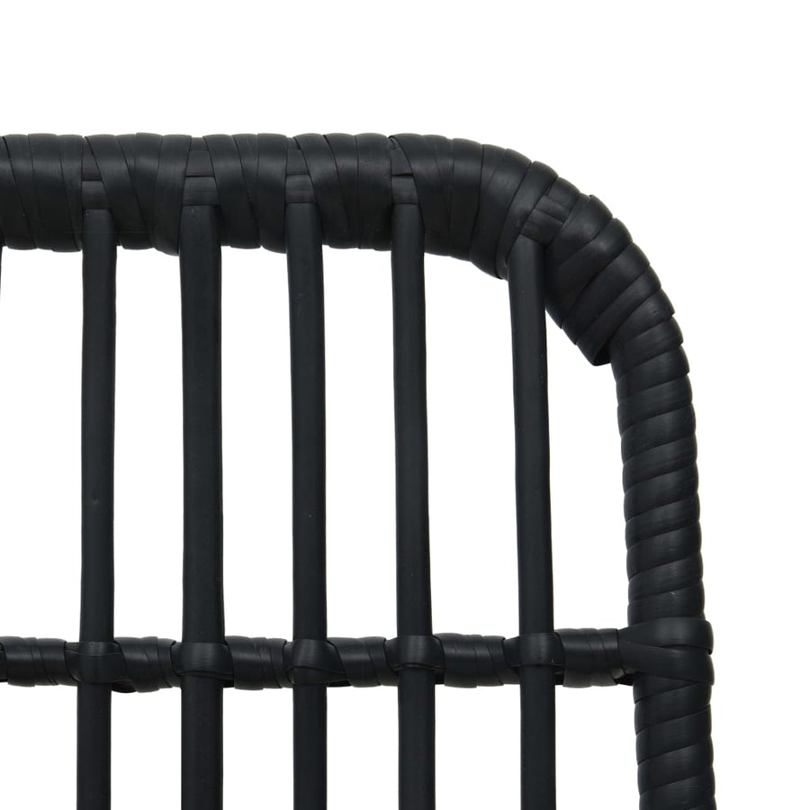 -Delige Bistroset Poly Rattan Zwart