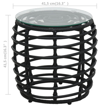 -Delige Bistroset Poly Rattan Zwart