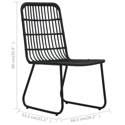 -Delige Bistroset Poly Rattan Zwart