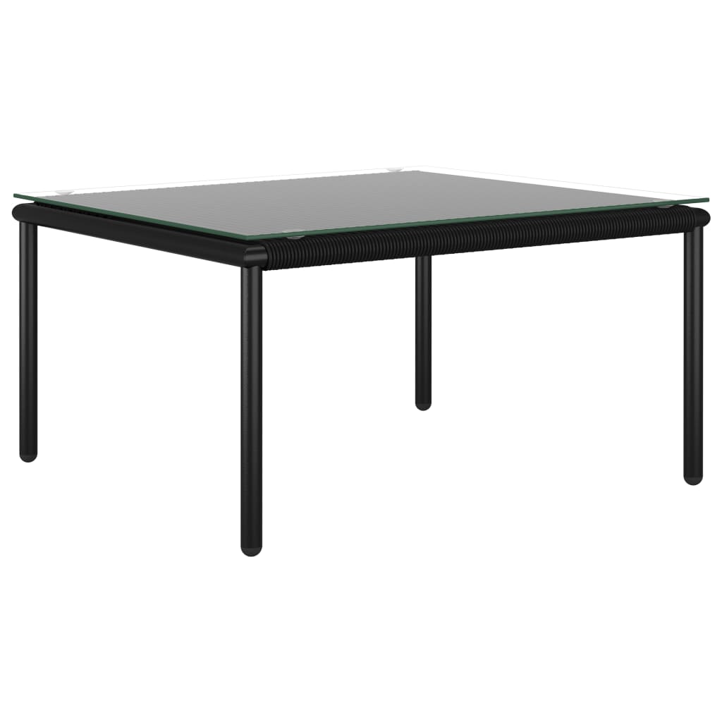 6-Delige Loungeset Met Kussens Pvc Zwart hoek + 4x midden + Tafel