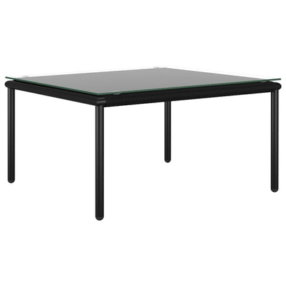 6-Delige Loungeset Met Kussens Pvc Zwart hoek + 4x midden + Tafel