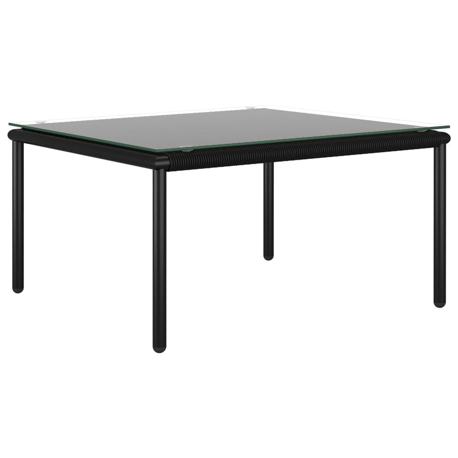 6-Delige Loungeset Met Kussens Pvc Zwart hoek + 4x midden + Tafel