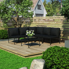Loungeset 6-delig PVC zwart 5 personen
