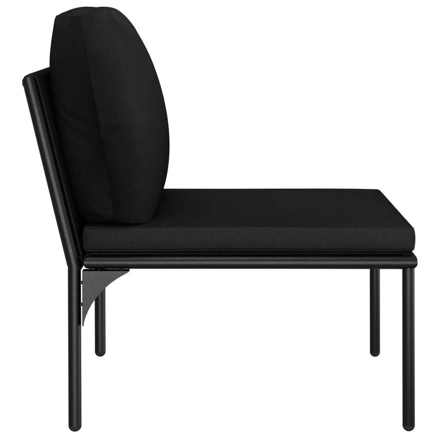 5-Delige Loungeset Met Kussens Pvc Zwart 4x midden + Tafel