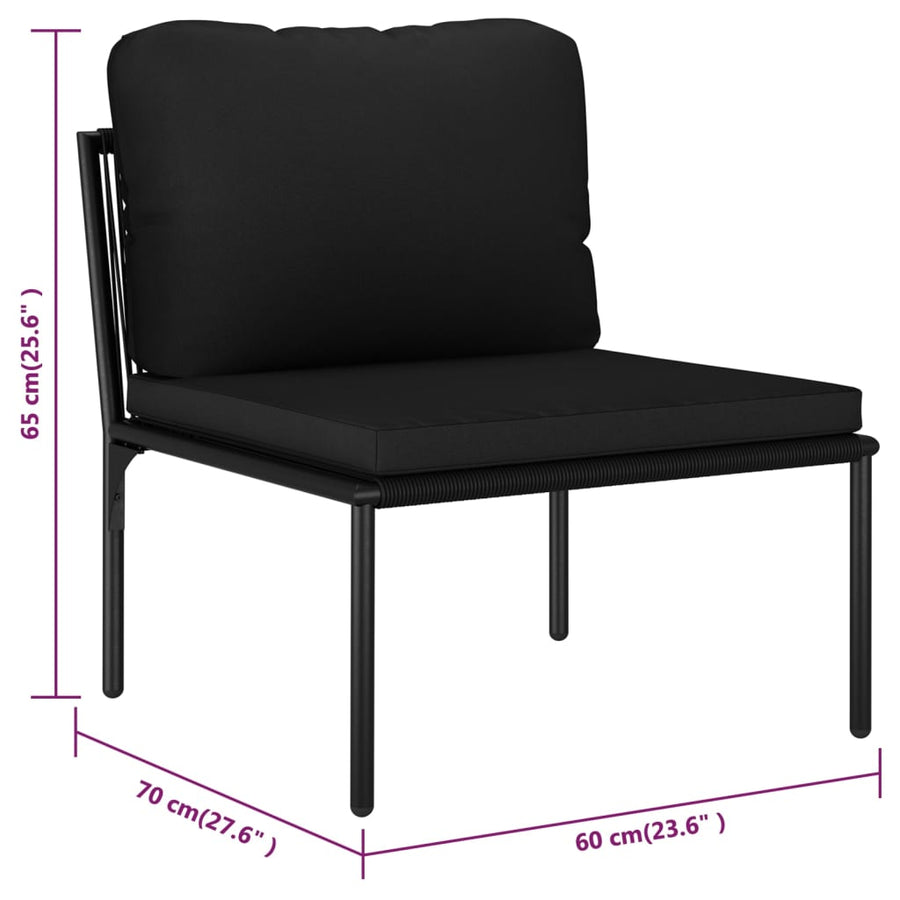 5-Delige Loungeset Met Kussens Pvc Zwart 4x midden + Tafel