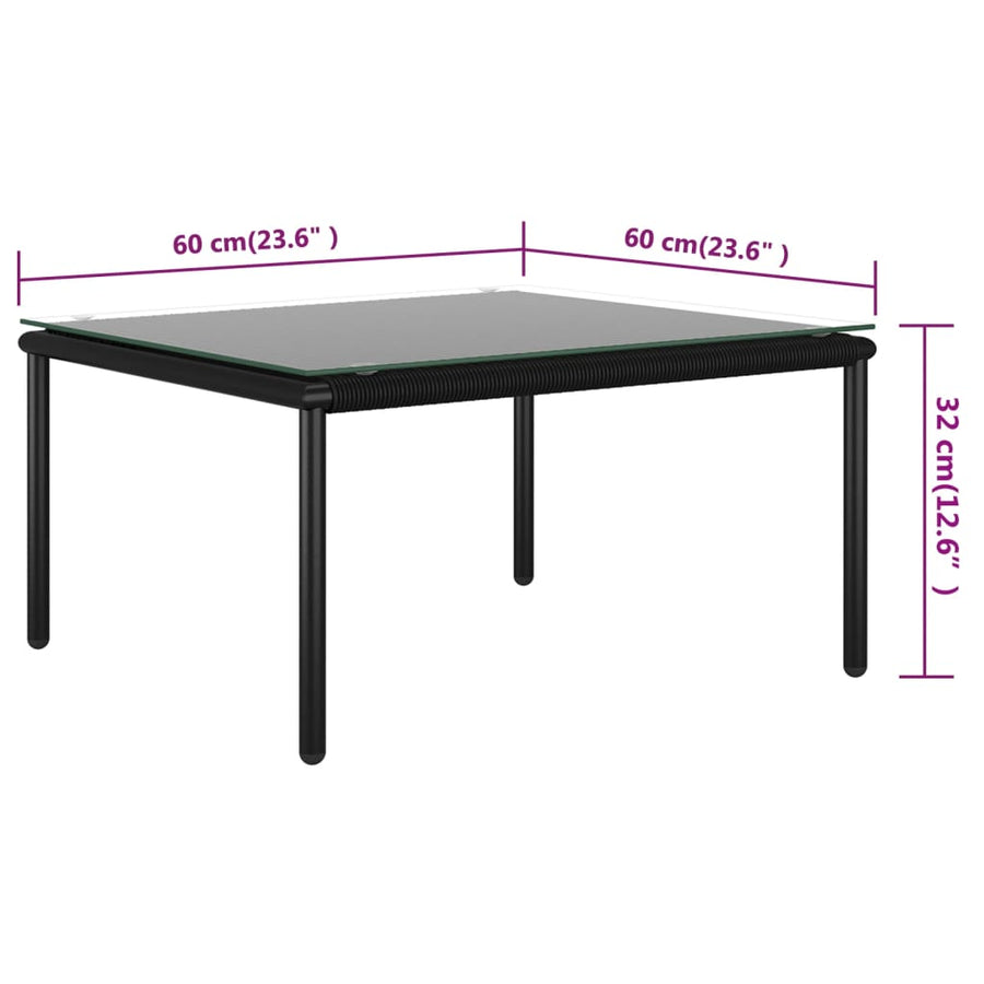5-Delige Loungeset Met Kussens Pvc Zwart 4x midden + Tafel