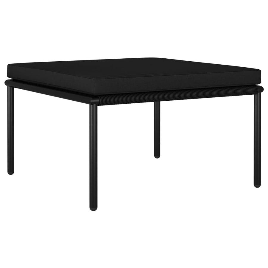 3-Delige Loungeset Met Kussens Pvc Zwart 2x midden + voetensteun