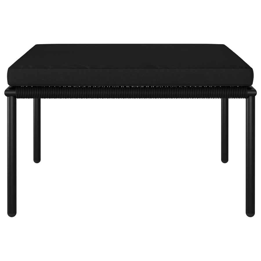 3-Delige Loungeset Met Kussens Pvc Zwart 2x midden + voetensteun