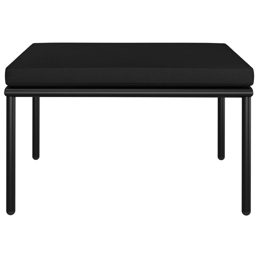 3-Delige Loungeset Met Kussens Pvc Zwart 2x midden + voetensteun
