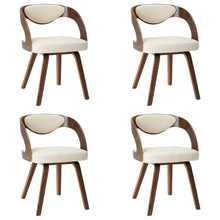 Eetkamerstoelen Gebogen Hout En Kunstleer Kleurig 4 Crème en donkerbruin