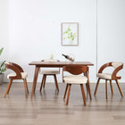 Eetkamerstoelen 4 st gebogen hout kunstleer crème