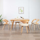 Eetkamerstoelen 4 stuks gebogen hout kunstleer crème