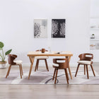 Eetkamerstoelen 4 st gebogen hout kunstleer crème
