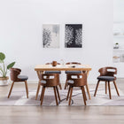 Eetkamerstoelen 6 st gebogen hout stof donkergrijs