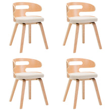 Eetkamerstoelen Gebogen Hout En Kunstleer Kleurig 4 Crème en lichtbruin