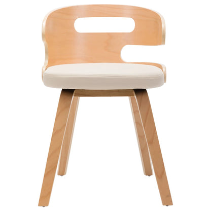 Eetkamerstoelen Gebogen Hout En Kunstleer 6 Crème en lichtbruin