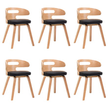 Eetkamerstoelen Gebogen Hout En Kunstleer 6 Zwart en lichtbruin