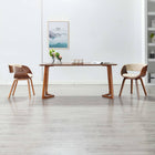 Eetkamerstoelen 2 st gebogen hout kunstleer crème