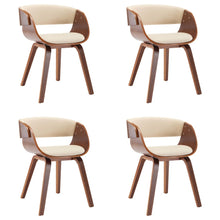 Eetkamerstoelen 4 St Gebogen Hout En Kunstleer Crèmekleurig Crème en donkerbruin