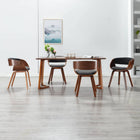 Eetkamerstoelen set van 4 gebogen hout stof grijs