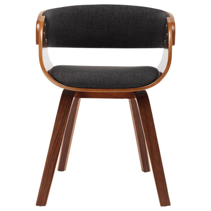 Eetkamerstoelen Gebogen Hout En Stof 6 Grijs en donkerbruin