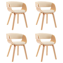 Eetkamerstoelen Gebogen Hout En Kunstleer Kleurig 4 Crème en lichtbruin